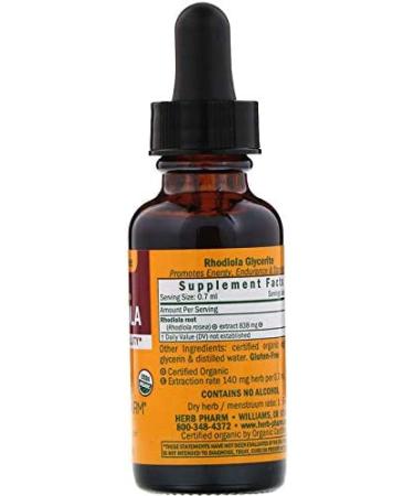 Herb Pharm Rhodiola - Alcohol-Free 1 fl oz (30 ml) | Boost Energy & Focus - Buy Online on GoSupps.com