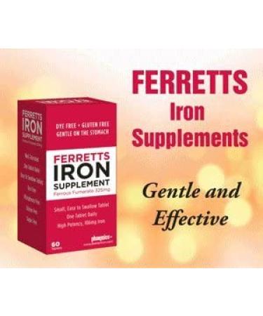 Ferretts Tablets Iron Supplement - 325mg Ferrous Fumarate for Optimal Iron Levels - Buy Online on GoSupps.com