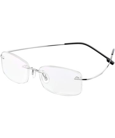 Super Light Titanium Rimless Reading Glasses for Men & Women - Silver & Pink +1.50 | Stylish & Comfortable Reading Aid - Buy Online on GoSupps.com