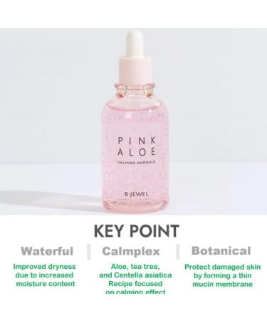 BJEWEL Pink Aloe Calming Ampoule 3.38 Fl Oz - 50 000ppm Aloe | Best Korean Skin Care for Soothing & Hydration - Buy Online on GoSupps.com