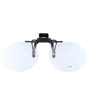 Clip-on / clip-on / clip-on glasses - swiveling with magnification - various strengths / sizes (medium +2.0) M +2.0
