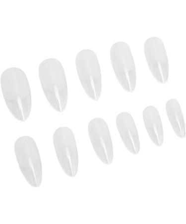 Half Frosted Fake Nail 550 False Nails Carve Free Grinding Long Fake Nails Ultra Thin Lightweight for Nail Salon (Almond) - Buy Online on GoSupps.com