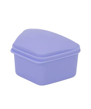 Moum routes trapezoidal box portable prosthesis storage box with locking design organizer for artificial teeth for adults and children when traveling (purple)
