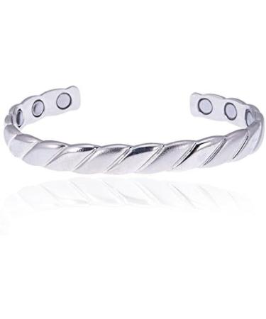 Original Copper Magnetic Cuff Bracelet for Men & Women - Adjustable Silver Braided Design - Ultra Strength & International Shipping - Buy Online on GoSupps.com
