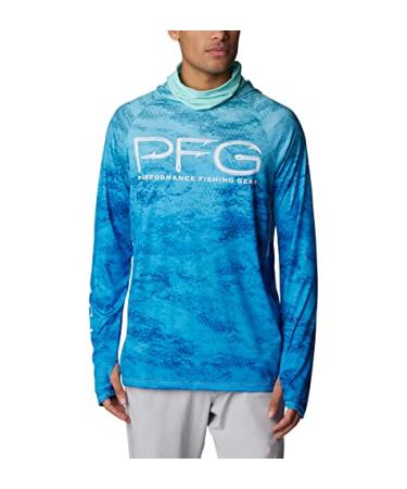 Columbia Men's Super Terminal Tackle Vent Hoodie Gulf Stream Pfg Camo Gradient Large