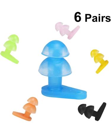 Buy 6 Pairs Silicone Ear Plugs for Noise Reduction & Water Protection - Soft Flexible Mushroom Ear Plugs for Swimming & Kids - Buy Online on GoSupps.com