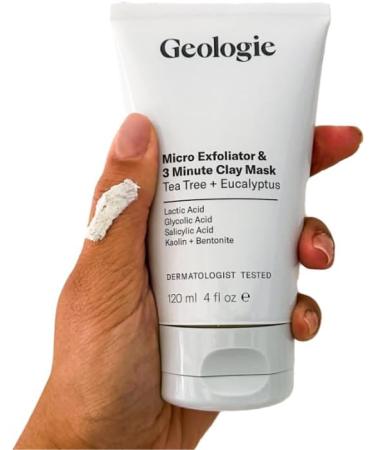 Geologie Micro Exfoliator & 3 Minute Clay Mask | Tea Tree + Eucalyptus | 4 fl oz - Buy Online on GoSupps.com
