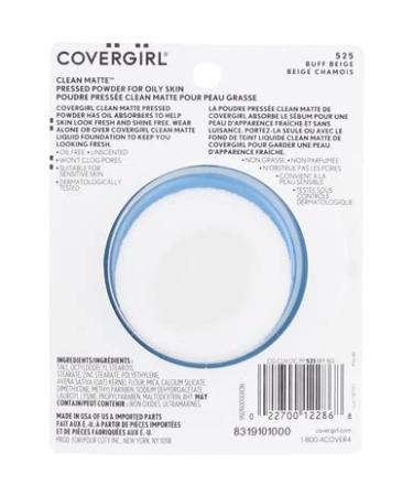 Covergirl Clean Matte Pressed Powder 525 Buff Beige - Oil-Free Setting Powder, 0.35 oz - Buy Online on GoSupps.com