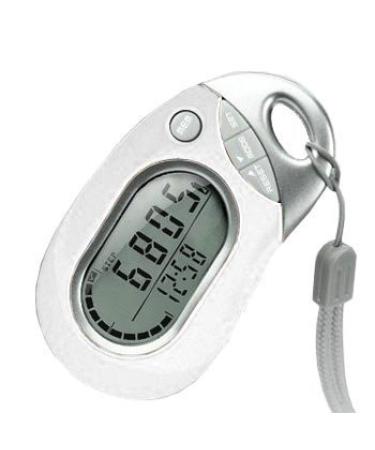 PE771 Walking 3D Pedometer with Clip and Strap | 7 Day Memory, Accurate Step Counter, Walking Distance Miles/Km, Calorie Counter, Target Goal, Active Time White with Holster/Belt Clip