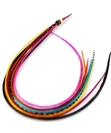 Rainbow Feather Hair Extension - Handcrafted 8-In-1 Bonded Feathers for Vibrant Style - Buy Online on GoSupps.com