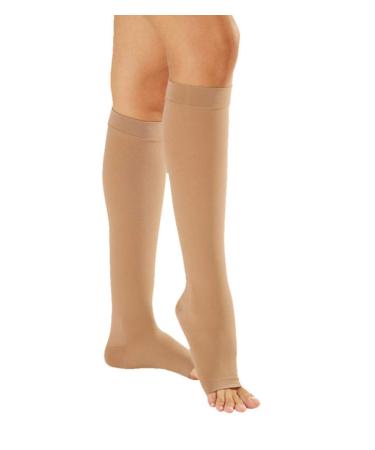 Compression Stockings Class I 17-22 mmHg Knee High Open Toe Graduated Compression XLarge Beige