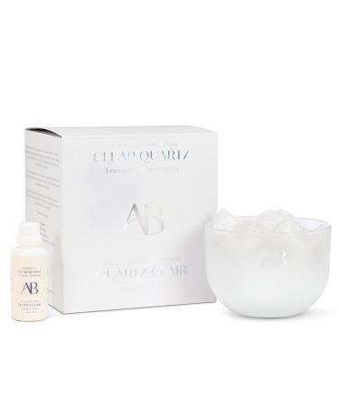 Abbott Collection Clear Quartz Crystal Fragrance Bowl (5" D) Guava Lychee Melon Orange Blossom Crystal Fragrance Bowl