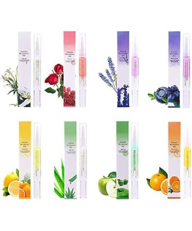 8PCS Cuticle Revitalizer Oil Pens with Soft Brush - Nail Treatment Manicure Repair - 8 Fruity Scents - Buy Online on GoSupps.com