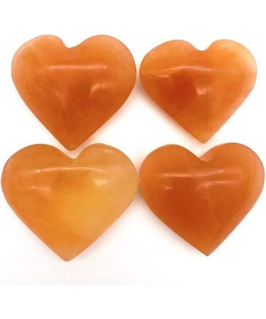 Beautiful 1PC Natural Orange Selenite Heart Shaped Hand Carved Gypsum Crystal Stone for Decoration Quartz Crystals Natural Stones and Minerals - Buy Online on GoSupps.com