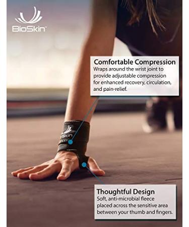 BIOSKIN Wrist Compression Wrap - Best Support for Carpal Tunnel Arthritis & Weight Lifting | Hypoallergenic Wrist Brace - Buy Online on GoSupps.com