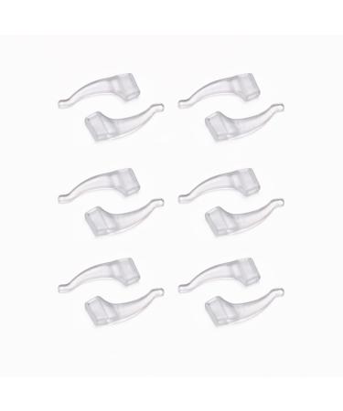 NORHOR 6 Pairs Anti-Slip Ear Hook Grip Glasses Accessories Ear Hook Eyeglass Temple Tip for Sunglasses and Glasses.(Transparent)