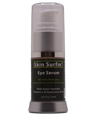 Skin Surfin' Eye Serum (Eye Gel) for Dark Circles Spots Puffiness (De-Puffing) (Puffy Eyes) Brightening Firming Tightening Pigmentation Eye Bags Crows (Feet) Wrinkle(s) (Fine) Lines with Hyaluronic Acid Vitamin C Super Peptides Natural and Organic Ingredi