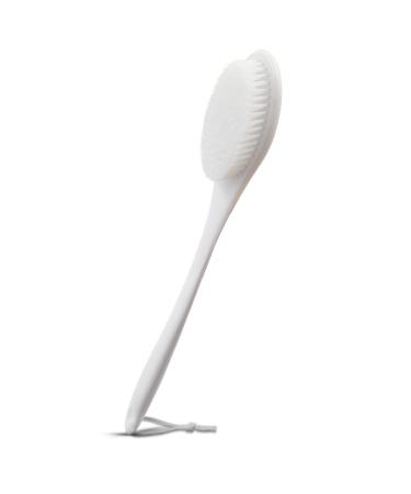 Yamahiko Bath Body Brush for Shower  Wet or Dry Brushing Plastic Back Scrubber for Shower for Exfoliating Back  Body  Feet  Bath Shower Back Brush Long Handle for Women Men  White