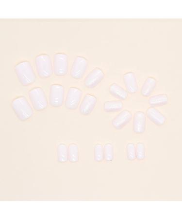 24Pcs Glitter Short Square Fake Press on Nails - Glossy Full Cover Stick on Nails - Buy Online on GoSupps.com