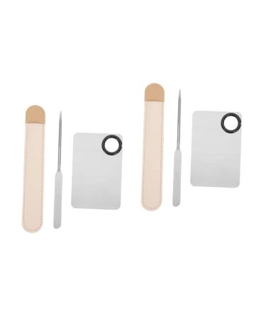 FRCOLOR 2 Sets Palette Stick Stainless Steel Makeup Stainless Steel Spatula Makeup Spatula and Korean Makeup Nail Art Palette Makeup Tray for Foundation Kbeauty Makeup Paint Lipstick Mix 17.5X10CMx2pcs As Shownx2pcs