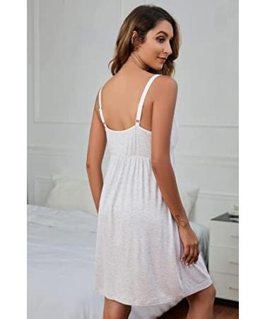 Sosolism Women's Nursing Nightdress | Padded Lace Trim Maternity Dress - Buy Online on GoSupps.com