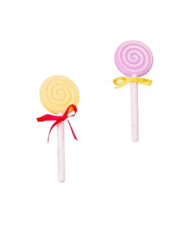 Heallily 2 pieces of pumice stone cute lollipoped form pedicure tools double -page hard skin remover for hands foot file peeling mixed color