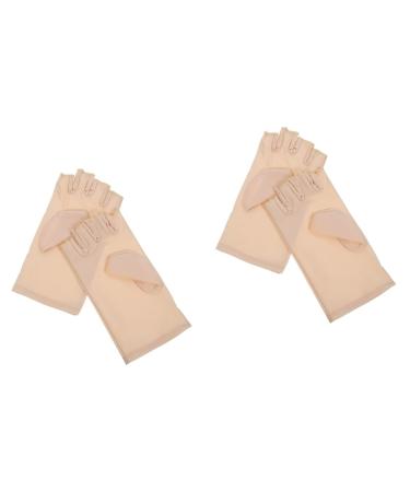 minkissy 2 Pairs Nail Gloves Nail Light Half Finger Gloves Light Protection Glove Manicures Protection Gloves Nail Gel Uv Protection Manicure Gloves Spandex Protector Fingerless Miss