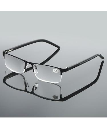 Buy Eyglajdd 1 Pack Reading Glasses for Men - Metal Rectangle Frame Spring Hinge Black 2.0x Magnification - International Shipping Available - Buy Online on GoSupps.com