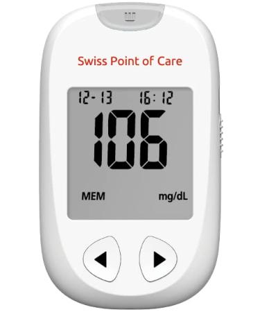 Swiss Point of Care Glucose Starter Kit - Precision Blood Glucose Meter with 10 Test Strips & Lancets | MMOL/L & MG/DL Compatible | Complete 22-Part Set for Accurate Glucose Monitoring - Buy Online on GoSupps.com