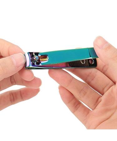 Plated Nail Clipper Carbon Steel Gradient Color Fashionable Nail Trimmer Cutter Manicure Pedicure Tool Large Nail Clipper