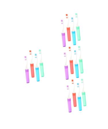 Minkissy 16 Stk Reise Feine toothbrush Foldable toothbrush Family toothbrush portable toothbrush camping toothbrush hotel toothbrush travel accessories soft steel struts fold pp travel