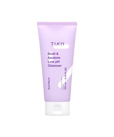 TIAM Snail & Azulene Low pH Cleanser- Foaming Face Wash & Gentle Cleanser | Balancing & Hydrating Cleanser Enriched w/Snail Mucin Essence | Snail Skincare Face Cleanser for Dry Skin (6.76 fl oz)