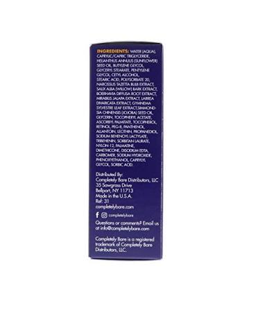 Completely Bare Go Fuzz Free Facial Moisturizer - Anti-Aging Hair Inhibitor with Vitamin E & Willow Bark | Vegan, Cruelty-Free, 1.7 oz - Buy Online on GoSupps.com