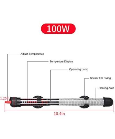 MODUODUO Aquarium Heater Submersible Betta Fish Tank Heater with Suction Cups Auto Thermostat Heater for Marine Saltwater and Freshwater (100W) - Buy Online on GoSupps.com
