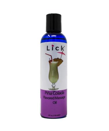 Lick Pina Colada Flavored Massage Oil - Perfect Body Oil for Women Enriched with Vitamin E Oil Ideal for Date Night Warming and Edible Coconut Oil Infused Massage Oils for Couples Enjoyment4 oz