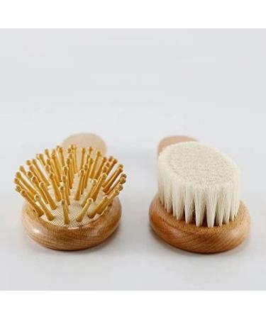 PandaEar Baby Hair Brush and Comb Set | Natural Wooden Hairbrush with Soft Goat Bristles for Newborn, Infant, Toddler, Kids - Buy Online on GoSupps.com
