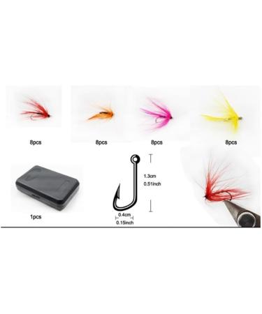 Emiif Fly Fishing Flies Set - 32PCS Dry/Wet Nymphs & Ants for Bass Trout Salmon - Premium Quality International Shipping - Buy Online on GoSupps.com