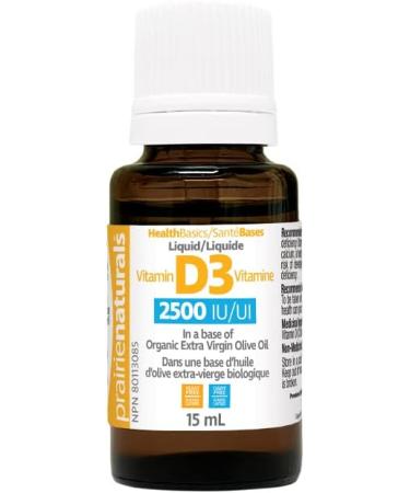 Prairie Naturals Liquid Vitamin D3 Cholecalciferol 2 500 IU - 15ml x 12 packs - Buy Online on GoSupps.com