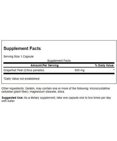 Swanson Grapefruit Peel 600 mg - 120 Capsules for Digestive Health & Antioxidant Support - Buy Online on GoSupps.com