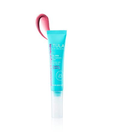TULA Skin Care Lip SOS | Lip Treatment Balm that Plumps  Smooths & Hydrates lips with a Glossy Tint  Blushing Lemonade | .28 oz Blushing Lemonade  Nude Pink