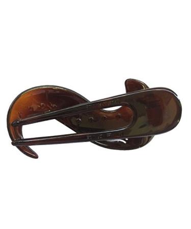 Parcelona French Crochet Celluloid Tortoise Shell Hair Claw Clip - Shell Brown - Buy Online on GoSupps.com