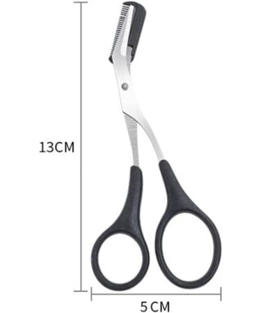 2 PCS Black Eyebrow Trimmer Scissors with Comb - Precision Eyebrow Shaping Tool for Unisex Adults - Buy Online on GoSupps.com