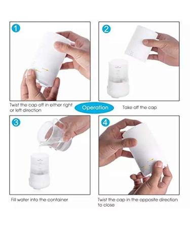 100ml USB Mini Essential Oil Diffuser - Cool Mist Humidifier with Auto Off 7 LED Lights & 4 Timer Settings | Ideal for Home Office Car & Travel - Buy Online on GoSupps.com