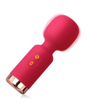 Mini portable vibration for women massage tab strong premium silicone hand massage devices with 10 vibration modes waterproof wireless small massage device rechargeable quiet (red)