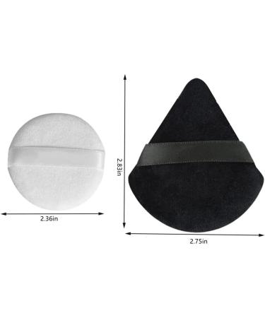16PCS Makeup Powder Puffs Pure Cotton Puff Velour Loose Triangle with 3 pcs Round Apply for Daily Such as Foundation Cream Blush Sponge Face Facial Cosmetic Foundation Beauty Tool (Black White) - Buy Online on GoSupps.com