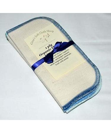 Organic 1 Ply Flannel Baby Wipes Set of 10 - 8x8 Inches (Blues/Greens) - Buy Online on GoSupps.com