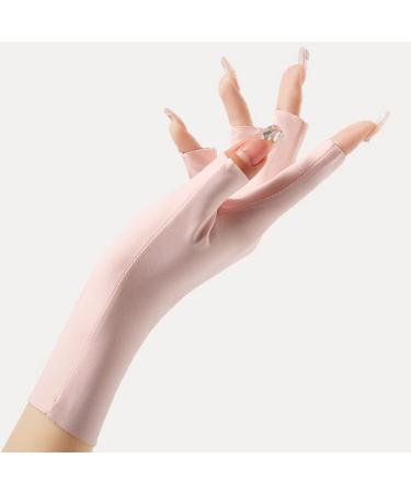 CURELIX Anti UV Gloves for Gel Nail Lamp - Professional Manicure Protection Gloves - UV Sun Protection for Women - Pink - Buy Online on GoSupps.com