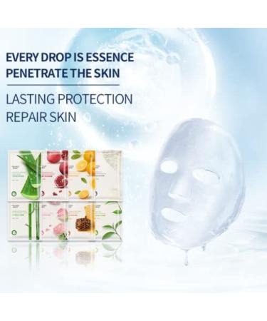 Buy 8 PC Face Cloth Masks Set - Collagen Essence Sensitive & Fruit-Extracted Skincare Mask for Moisturizing - Buy Online on GoSupps.com