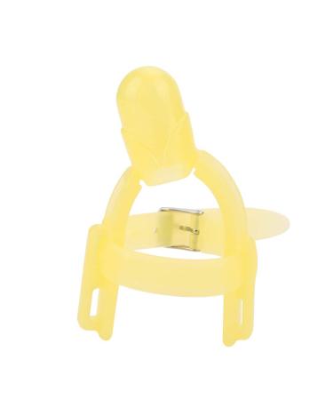 Baby Finger Protector 2 Colors Silicone Adjustable Infant Sucking Thumb Protection Tool Biting Teether(Yellow)