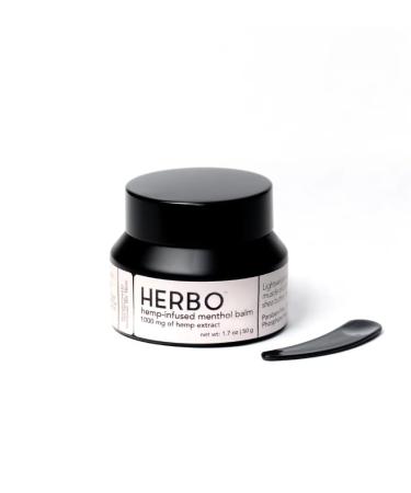 Herbo Menthol Body Balm with Shea Butter & Hemp - Organic & Natural Moisturizer for Women & Men - Cruelty-Free Paraben-Free Body Cream for All Skin Types 1.7 oz